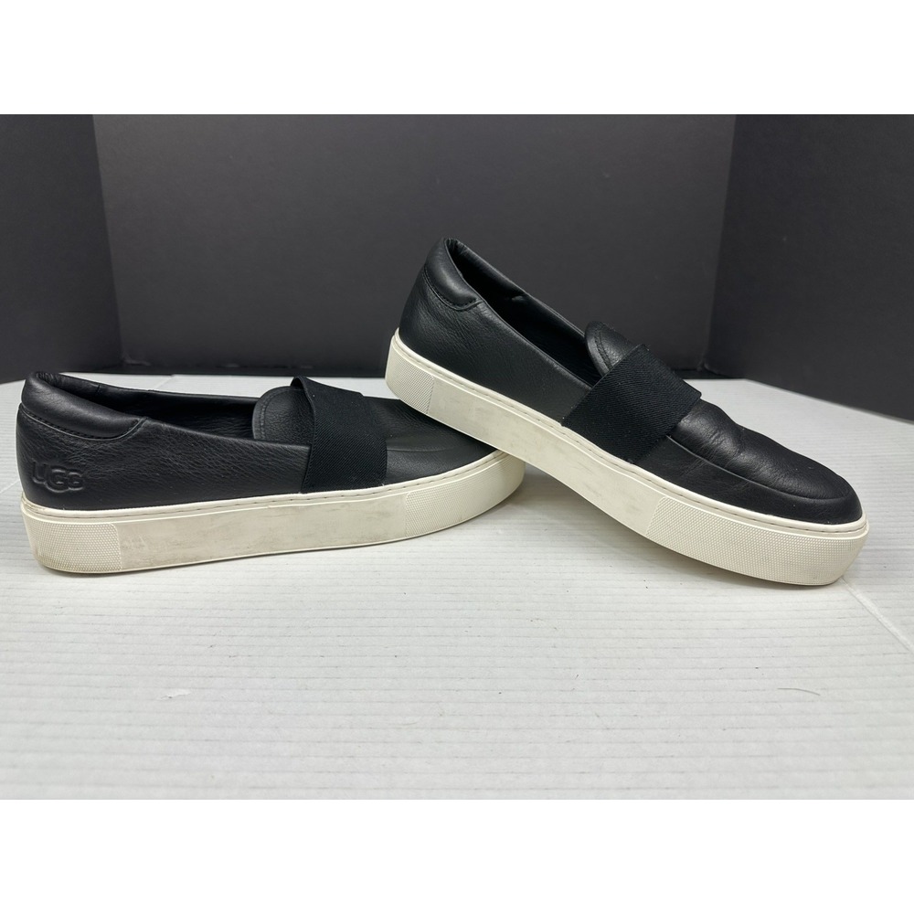 UGG Chayze Womens Size 9.5 Platform Loafer Black Leather Slip-On Comfort Sneaker